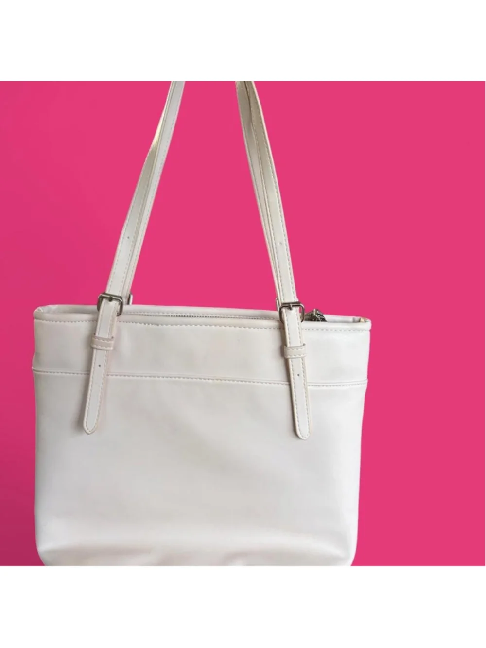 Betsey Johnson shoulder bag quilted tote heart white pink
